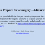 Tips to Prepare for a Surgery